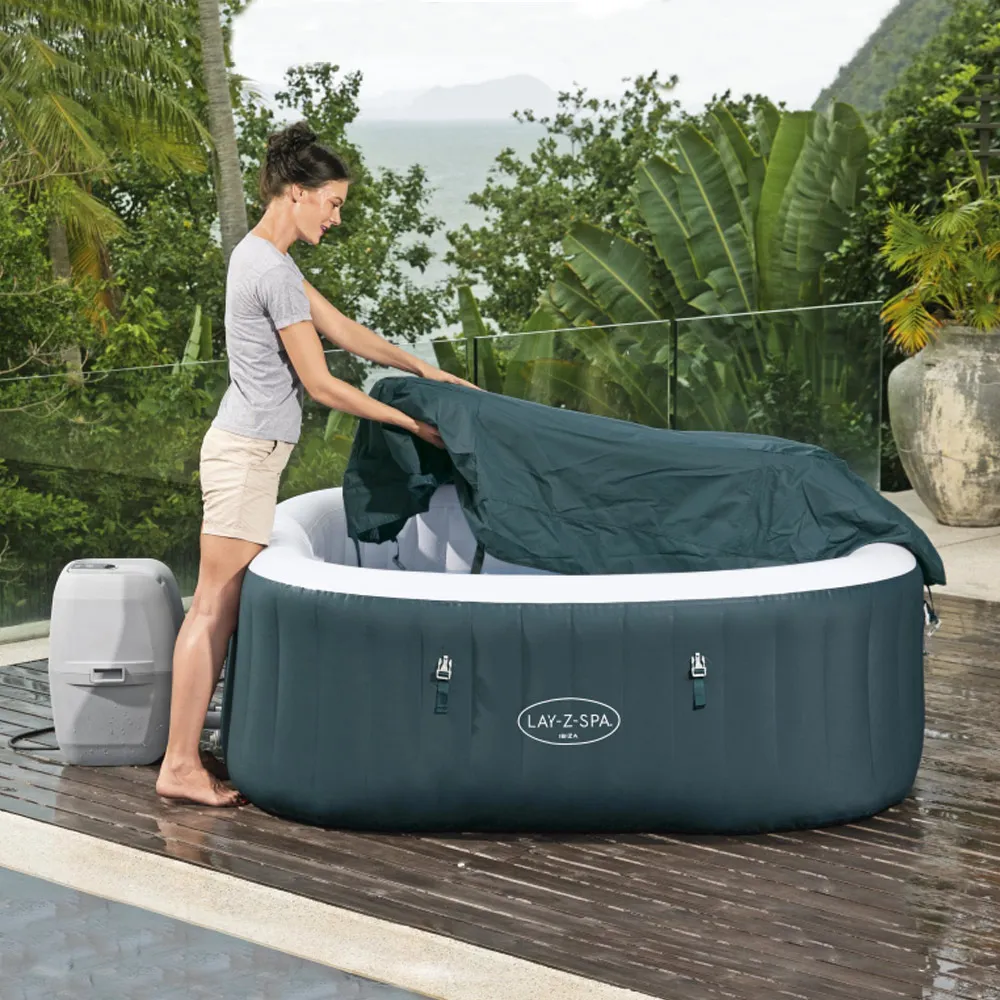 Bañera Ofuró Spa Inflable Palm Springs 1350L + Bomba Calentadora + Tapa