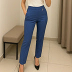 [Llevá 4, Pagá Solo 2] Pantalón Elara Femenino de Sastrería con Cintura Alta, en Seda Fría, Algodón y Lino