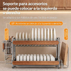 scurridor Multifuncional de Acero Inoxidable con Detalles en Madera – Diseño Moderno y Sofisticado + ¡REGALO Kit de Utensilios de Cocina!
