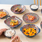 Juego de Comedor Completo en Cerámica – 14 Piezas con Estampa Elegante y Estilo Atemporal