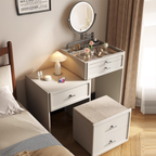 Promo 2x1: Mesita de Dormitorio Organizadora en Madera con 4 Cajones y Diseño Inteligente